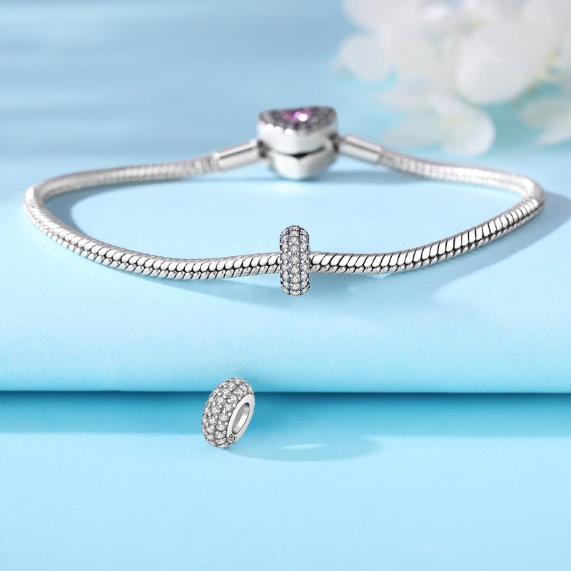 PANPOKI Store 2 Pack 925 Sterling Silver Butterfly Letter Charms for Bracelets and Necklace Alphabet Initial Dangle Pendants Round Spacer Beads Pave Cubic Zirconia Jewelry Gift for Women - Image 3